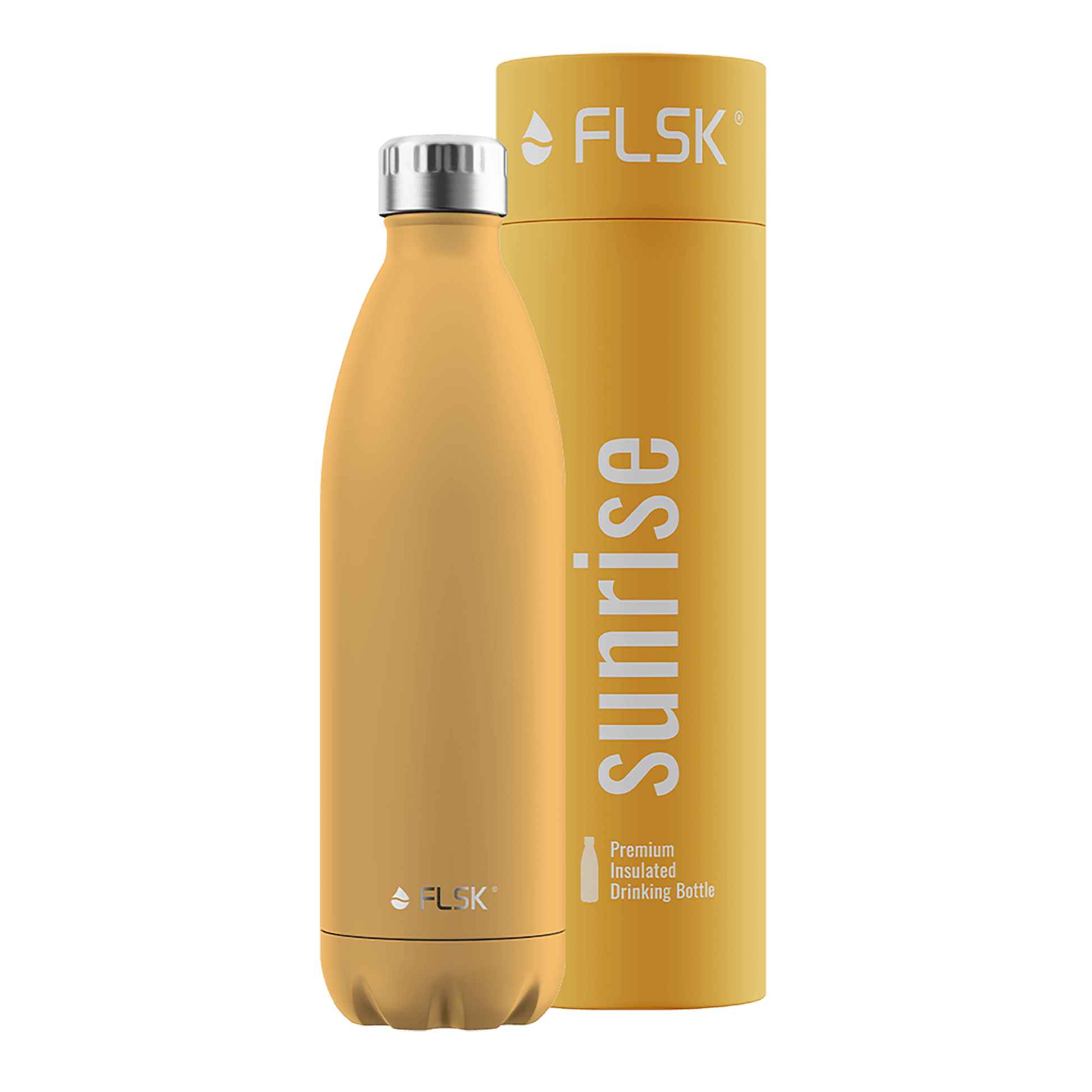 FLSK Trinkflasche 1000 ml aus Edelstahl sunrise mit Verpackung