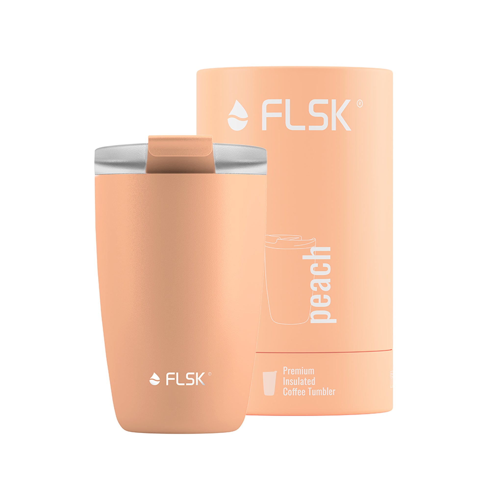 FLSK Kaffeebecher aus Edelstahl peach 350 ml