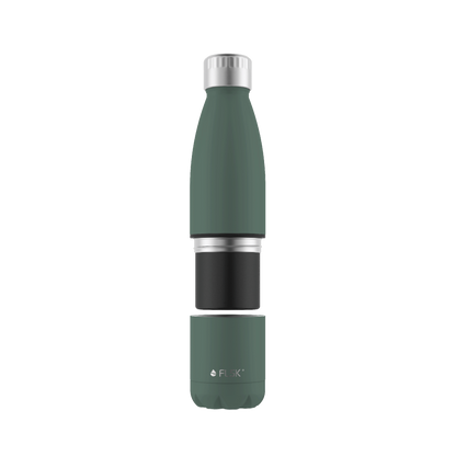 FLSK Trinkflasche mit Becher aus Edelstahl ridge green