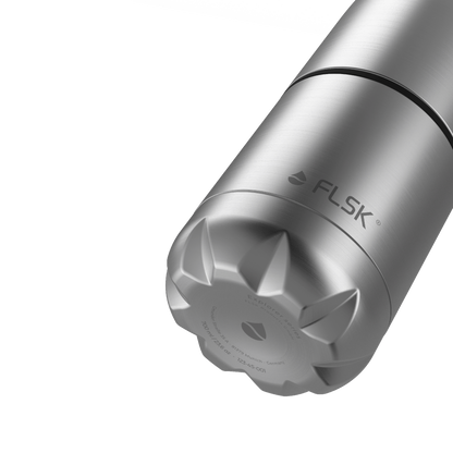 FLSK Trinkflasche mit Becher aus Edelstahl stainless