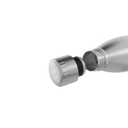 FLSK Trinkflasche mit Becher aus Edelstahl stainless