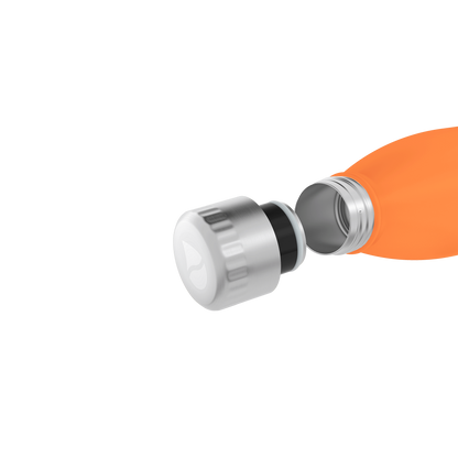 FLSK Trinkflasche mit Becher aus Edelstahl trail orange