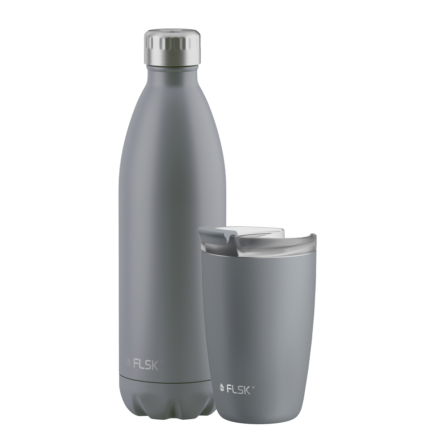 FLSK Bundle drinking bottle and coffee mug made of stainless steel