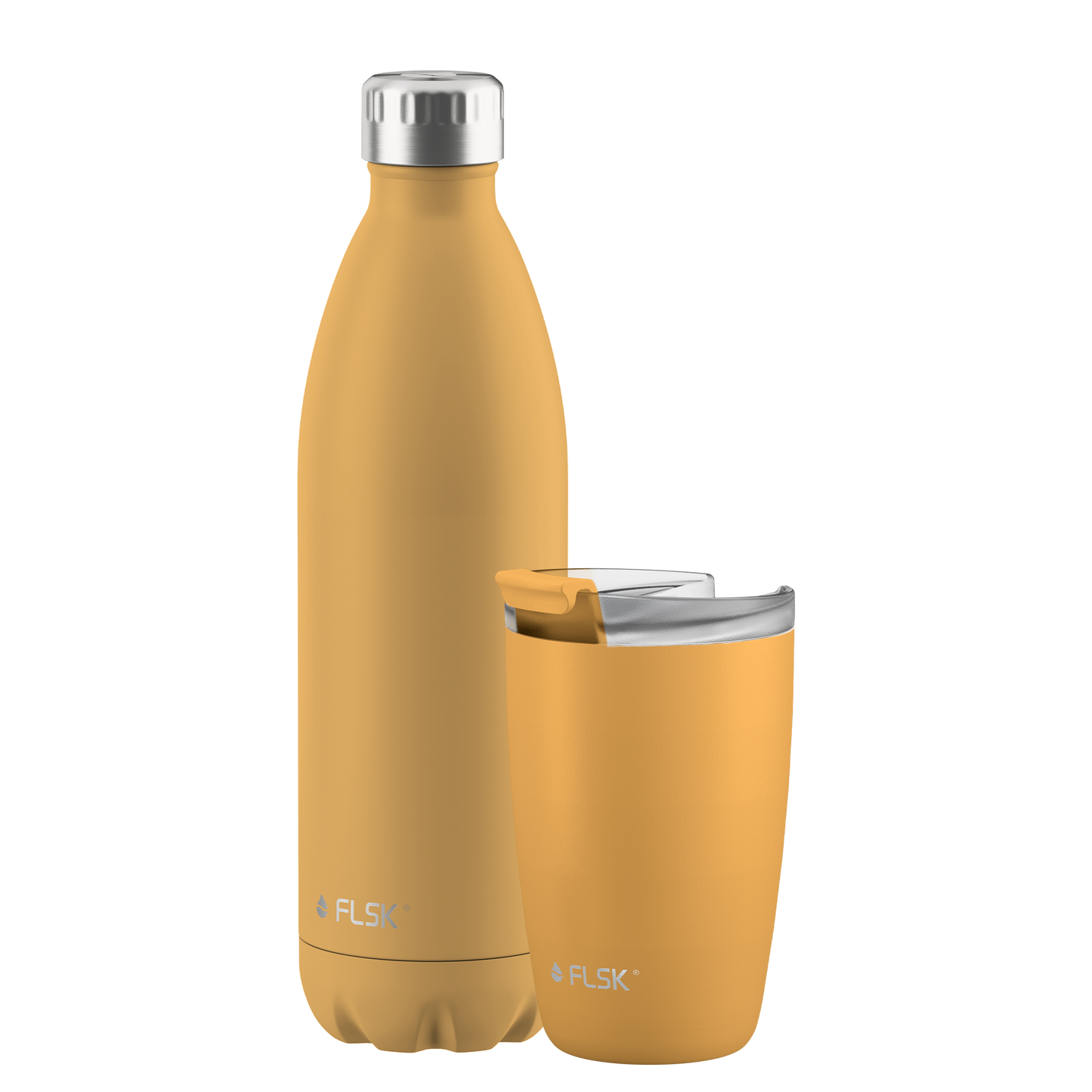 FLSK Bundle drinking bottle and coffee mug made of stainless steel