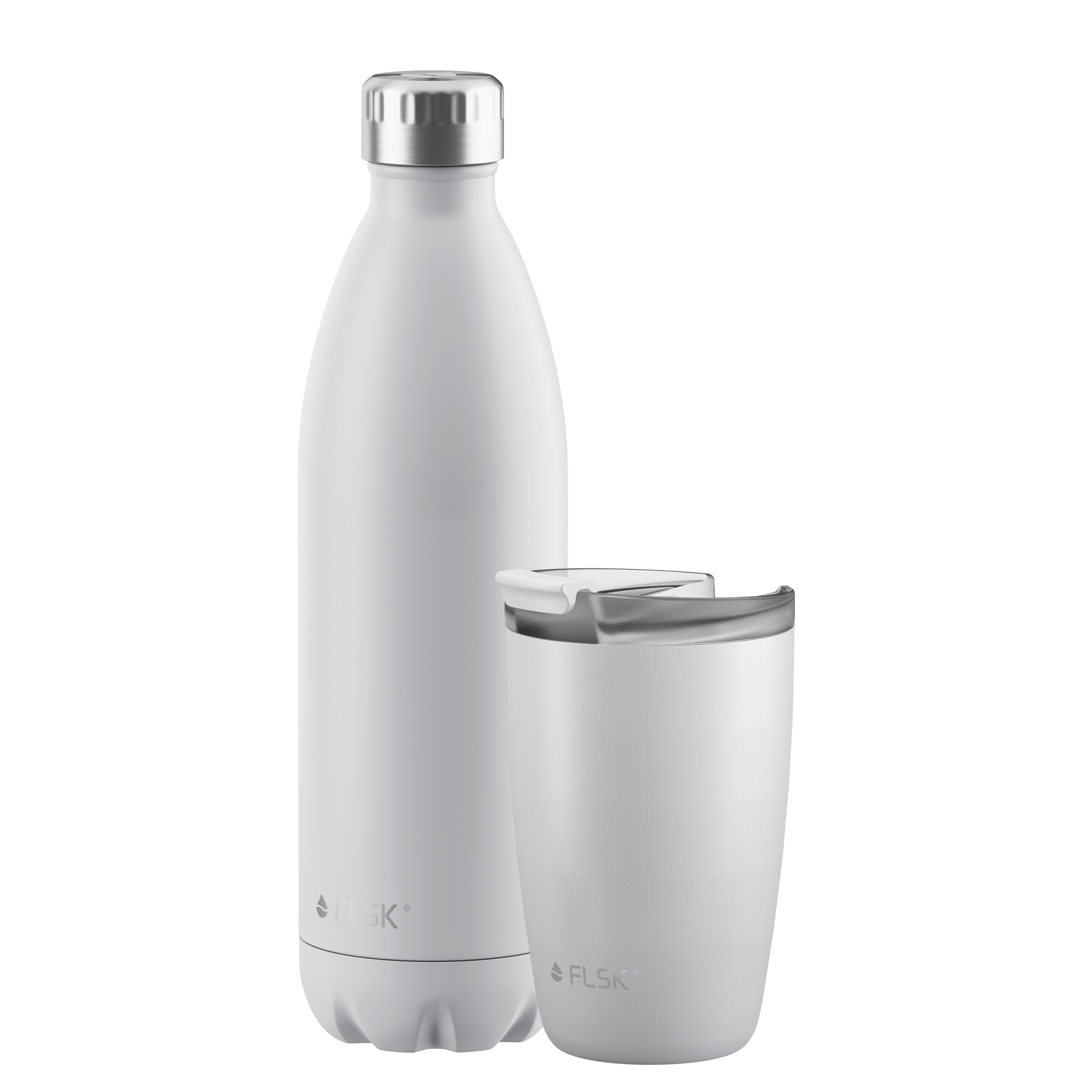 FLSK Bundle drinking bottle and coffee mug made of stainless steel