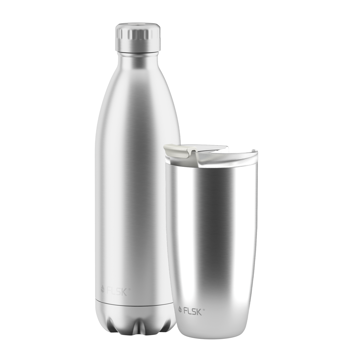 FLSK Bundle drinking bottle and coffee mug made of stainless steel