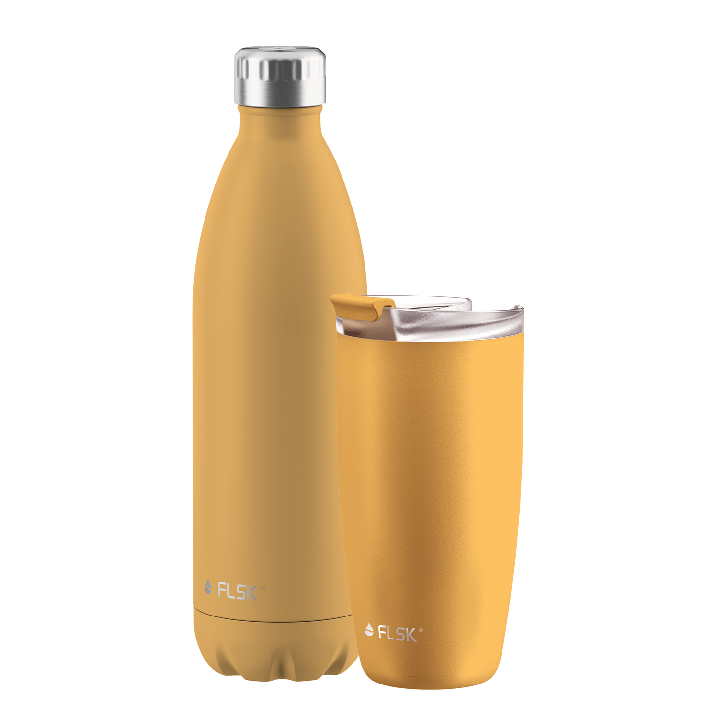 FLSK Bundle drinking bottle and coffee mug made of stainless steel