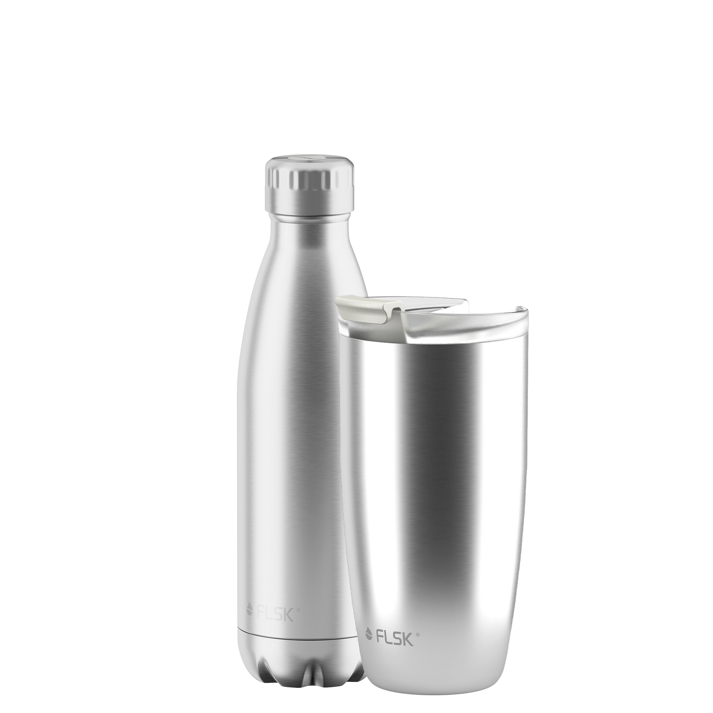 FLSK Bundle drinking bottle and coffee mug made of stainless steel