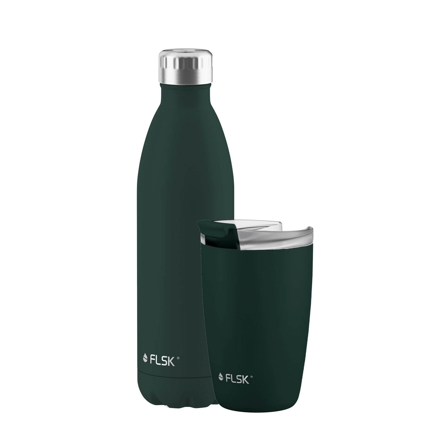 FLSK Bundle drinking bottle and coffee mug made of stainless steel