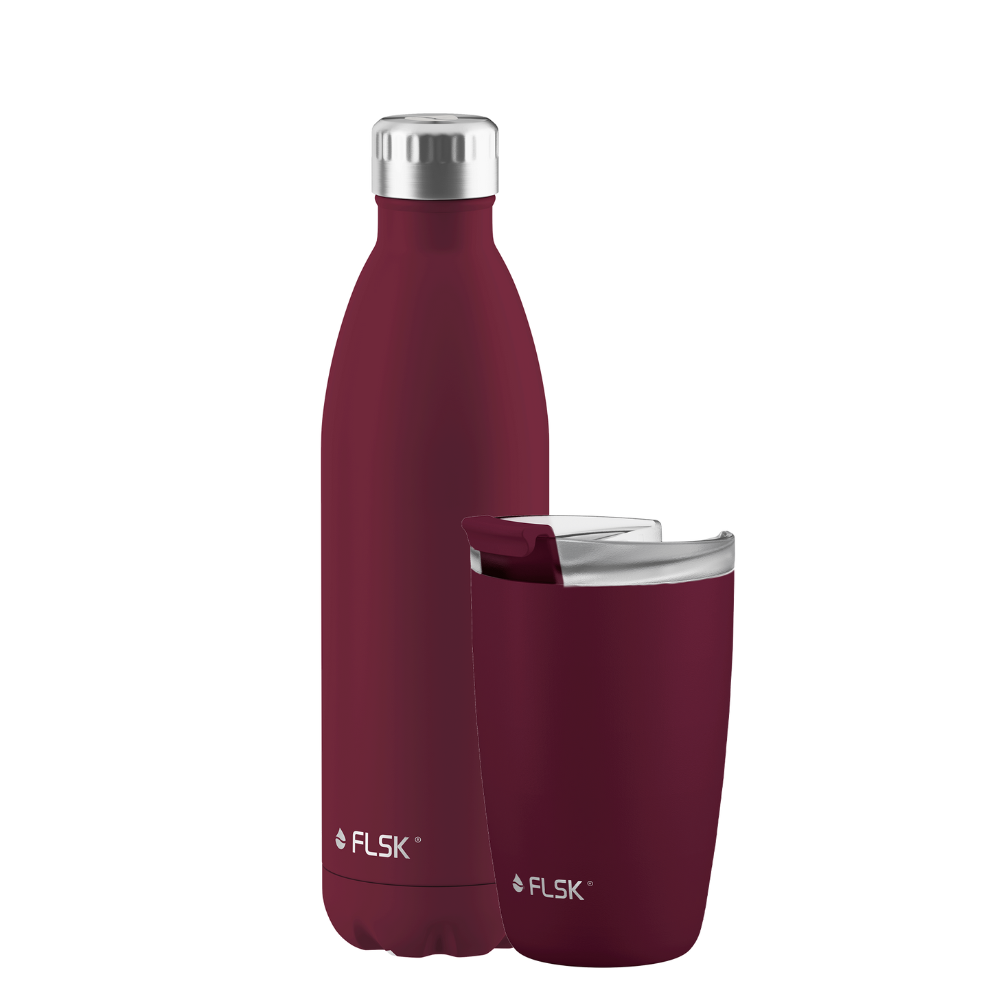 FLSK Bundle drinking bottle and coffee mug made of stainless steel