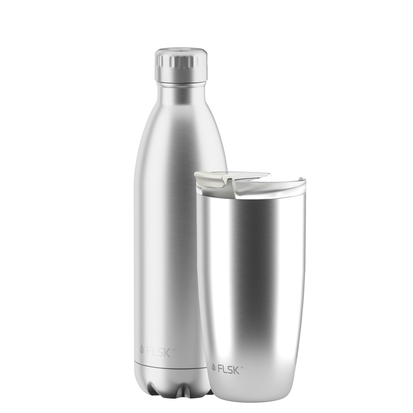 FLSK Bundle drinking bottle and coffee mug made of stainless steel