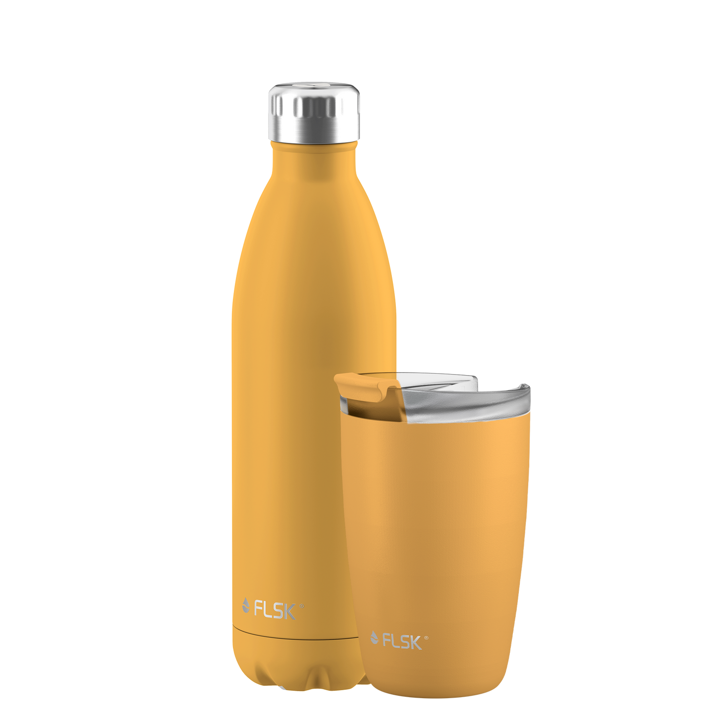 FLSK Bundle drinking bottle and coffee mug made of stainless steel