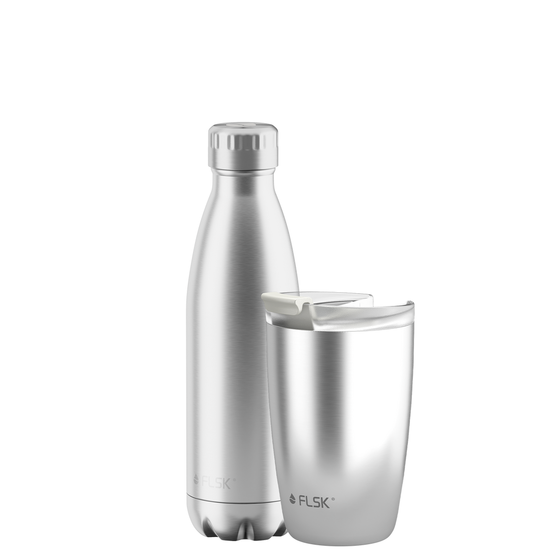 FLSK Bundle drinking bottle and coffee mug made of stainless steel