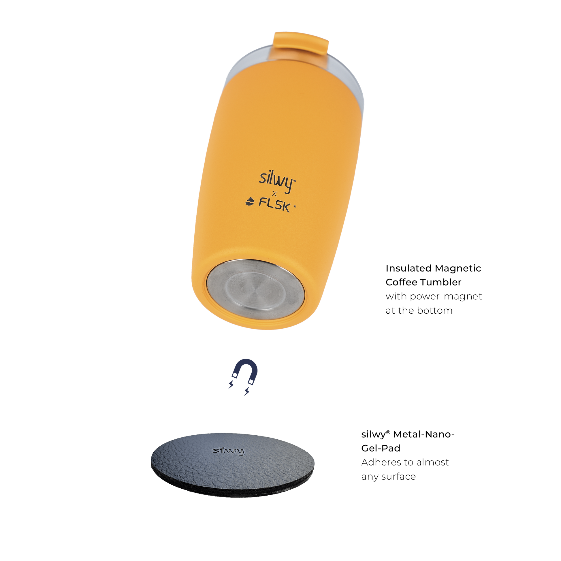 FLSK x silwy magnetischer Kaffeebecher aus Edelstahl sunrise