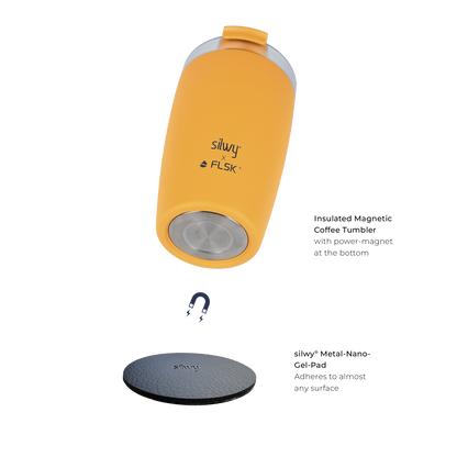FLSK x silwy magnetischer Kaffeebecher aus Edelstahl sunrise