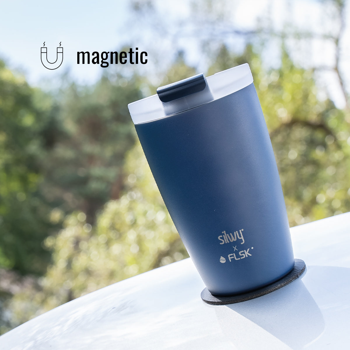 FLSK x silwy magnetic coffee cup stainless steel